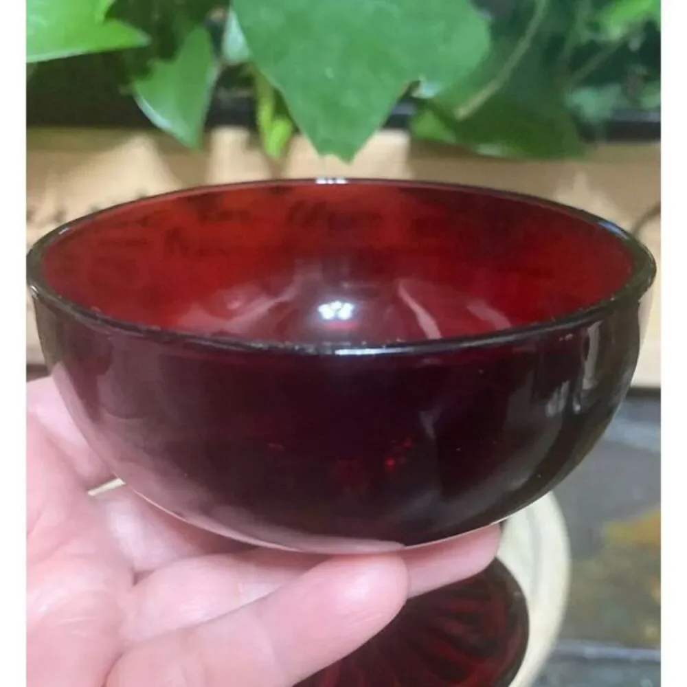 Monarch Ruby Red Champagne Coupes or Tall‎ Sherbet Glasses Set Of 2